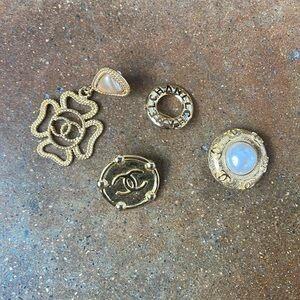 Misc Chanel pin and clip earrings.